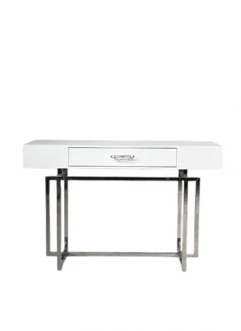 Стол-консоль IST-CASA Гарда-1 P-MJ-003, 120х40х76 см, белый/хром