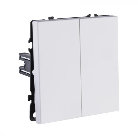 Выключатель кнопочный 2-клавишный 10А/250В белый глянцевый Kollinger Eclipse EC-025WG