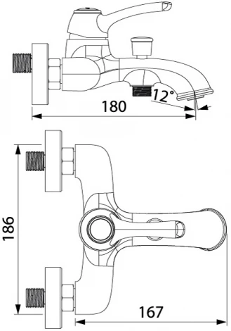 Смеситель Iddis Oldie OLDBR00i02 для ванны с душем