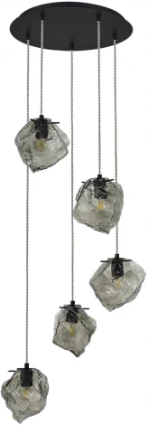 Подвесной светильник ST Luce Portici SL1175.403.05 Черный/Серо-зеленый E14 5*40W