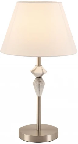 Настольная лампа с выключателем Lumion Vermont 8274/1T никель/белый/серый, металл/керамика/ткань Е14 1*40W 220V