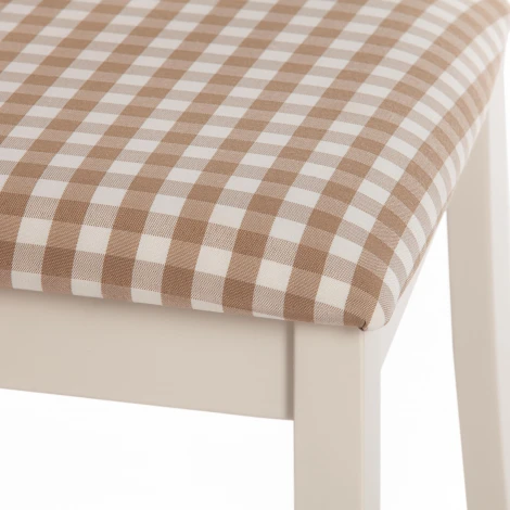 Стул Picasso (PC-SC) дерево гевея, 45х53х97см, ivory white (слоновая кость 2-5), ткань: клетка мелкая (S505-18) Tetchair 12349