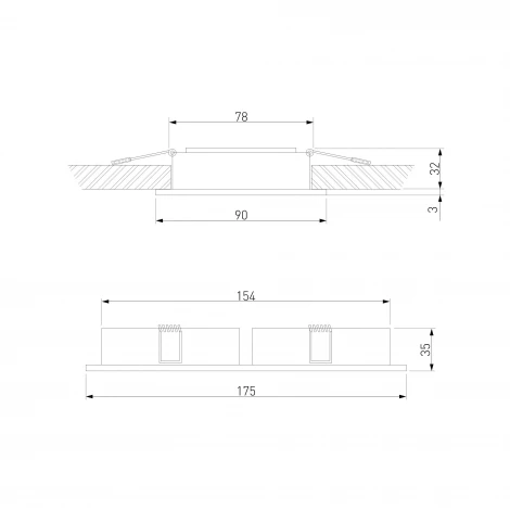 Светильник встраиваемый светодиодный IP44 Elektrostandard Tetro 15277/LED 20W 3000K черный IP44