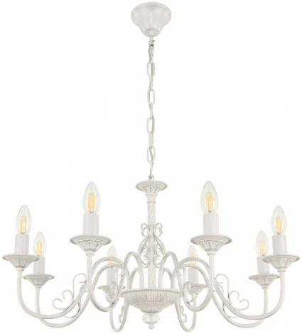 Подвесная люстра Arte Milano AM342620 342620/8 WT+SL (220V, на цепи, подсвечник, свеча)