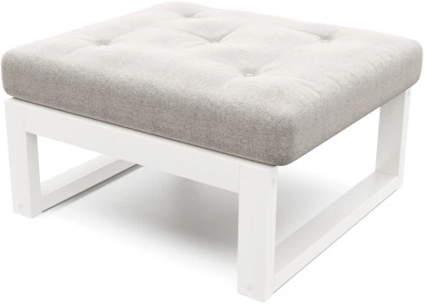 Пуф Arsko Амбер белая эмаль серая рогожка