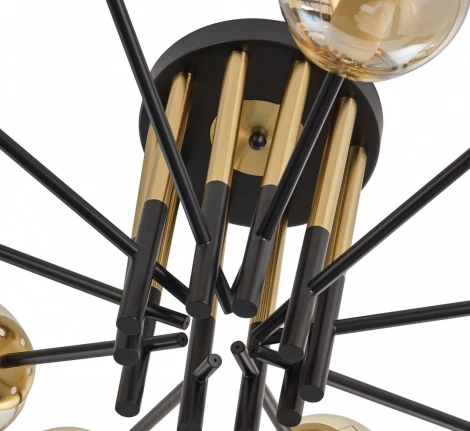 Потолочная люстра на штанге Arte Milano Neapolis-73708 273708/10 BK/GD (220V, шар, молекулы)