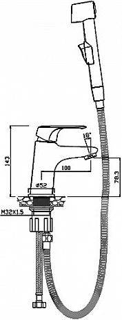 Смеситель Olive'S Evora 33120EV для раковины, с гигиеническим душем
