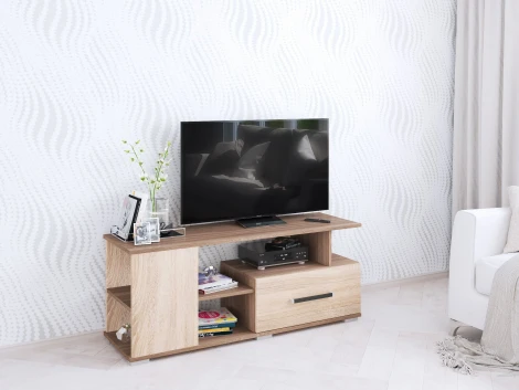 Тумба под ТВ ТЭКС Парус 4, ясень шимо/дуб сонома