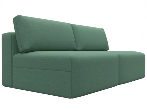 Диван прямой модульный Лига-060 НПБ (ЛДСП,Брус,Фанера/Пластик/Рогожка/Зеленый) Лига Диванов 129707