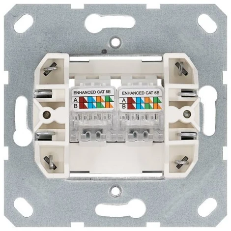 Розетка Ethernet RJ-45 двойная (алюминий) Jasmart G-Classic G6106S