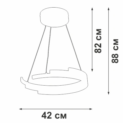 Подвесной светильник V3967-0/1S, LED 57Вт, 3900-4200К, 4730лм V3967-0/1S Vitaluce (220V, на тросе, круглые)