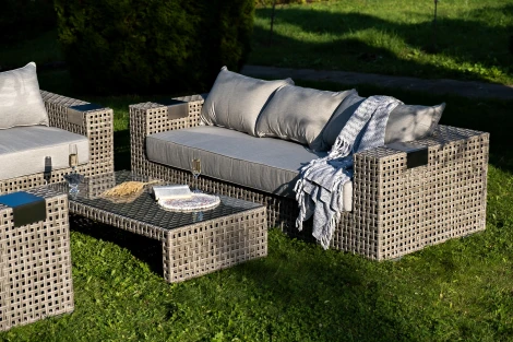 "Тито" лаунж-зона из искусственного ротанга, цвет серый 4SIS арт.УТ-00007461