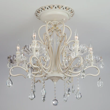 Потолочная люстра Eurosvet 12205 12205/6 белый (хрусталь Strotskis, подсвечник, свеча)