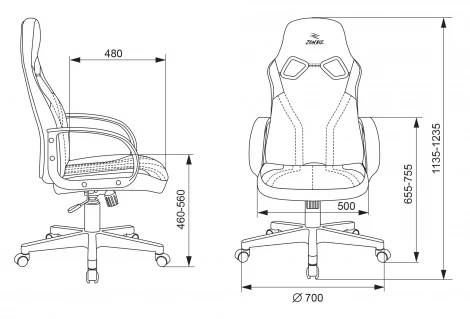 Кресло игровое Zombie RUNNER черный/зеленый эко.кожа крестовина пластик