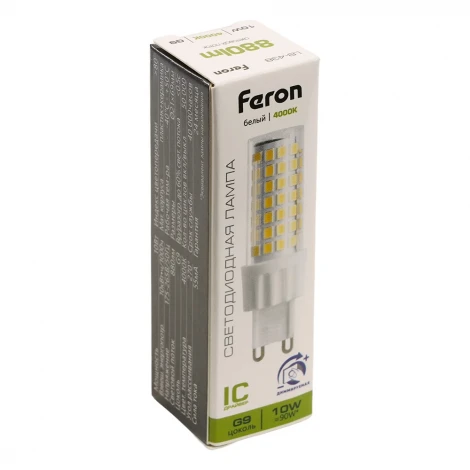 Лампа светодиодная JCD9 диммируемая 10W 175-265V G9 4000К Feron LB-438 51742