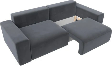 Диван прямой Лига-036 НПБ Классик (Серый/Велюр) Лига Диванов арт.121310