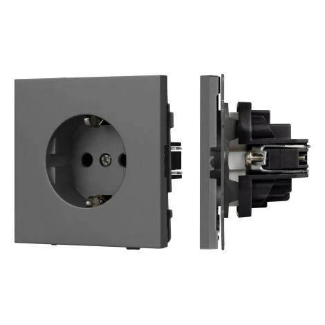 Механизм электрической розетки SCT-TENDO-MEU1-SFPL-GR (230V, 16A) (Arlight, Матовый графитовый) 054640