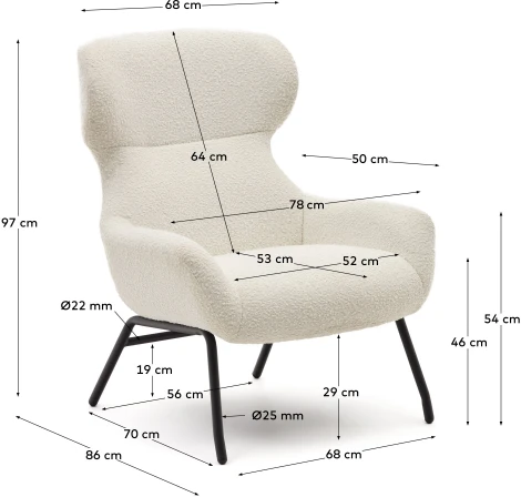 Кресло La Forma (ex Julia Grup) Belina (Белый/ Фанера)