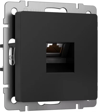 Розетка Ethernet RJ-45 (черный матовый) Werkel W5120108