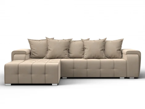 Диван угловой Лига-121 левый угол (ДСП,Брус,Велюр/Бежевый) Лига Диванов 137345L