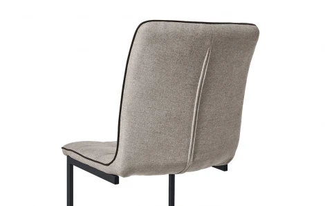 Стул SKY6800 бежевый JJ12-18/черный кант PU/черный металл с напылением