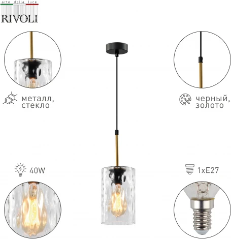 Подвесной светильник Rivoli Alexandra 4104-201 (220V, на проводе, круглые)