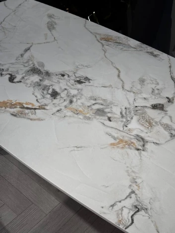 Стол обеденный IST-CASA Соар-2 F-1690,160х90х76 см, серо-золотая керамика/золото