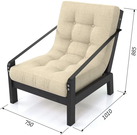 Кресло Arsko Локи венге бежевая рогожка