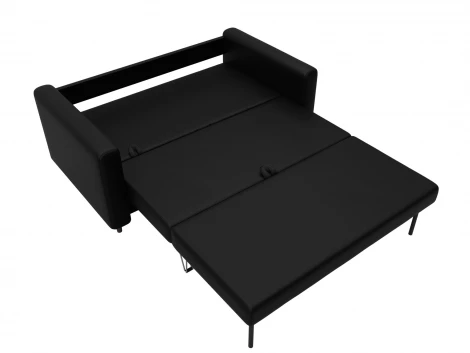 Диван прямой Лига-070 (ЛДСП,Брус,Фанера/Дерево/Экокожа/Черный) Лига Диванов 129751