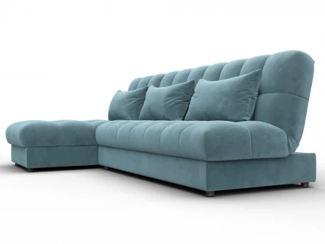 Диван угловой Лига-116 НПБ угол левый (ДСП,ЛДСП,Велюр/Бирюзовый) Лига Диванов 136952L