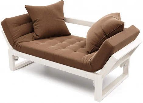 Кушетка Arsko Амбер беленый дуб коричневая рогожка