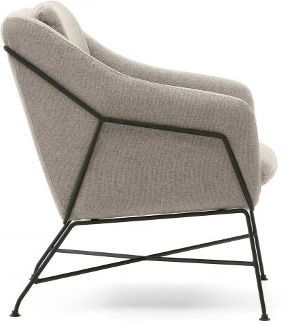 Brida Кресло бежевое на черных стальных ножках La Forma (ex Julia Grup) арт.181449