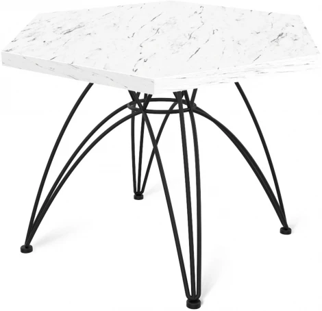 Столик журнальный SHT-S112/TT20 ЛДСП 60 черный муар/мрамор каррара белый Sheffilton 5488595201