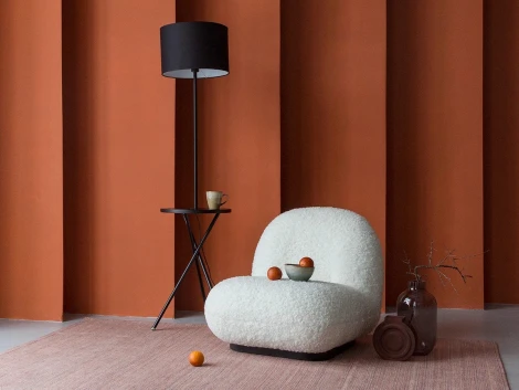 Кресло Pacha Wood ОГОГО (арт.853209), (искусственный Мех/Бежевый)