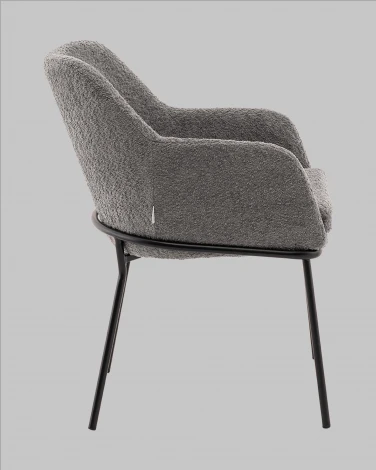 Стул с подлокотниками Кози new ткань букле тёмно-серый Stool Group арт.УТ000040878
