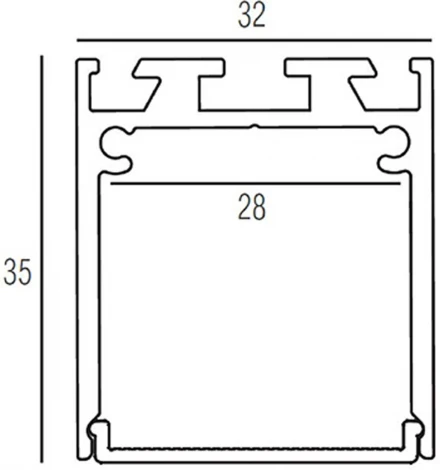 Подвесной/накладной алюминиевый профиль для светодиодной ленты Donolux DL18506RAL9003