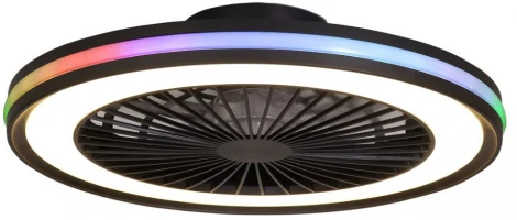 Потолочная люстра RGB светодиодная с вентилятором Mantra Gamer 7862 (220V, пульт управления, круглые)