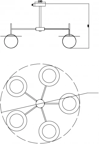 Потолочная люстра на штанге Freya Camelia FR5202PL-05BS (220V, шар)