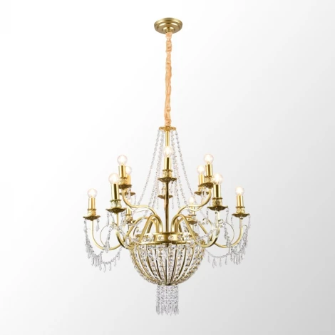 Подвесная люстра Lussole Rains LSP-6004 (220V, хрусталь, на цепи, подсвечник, свеча)