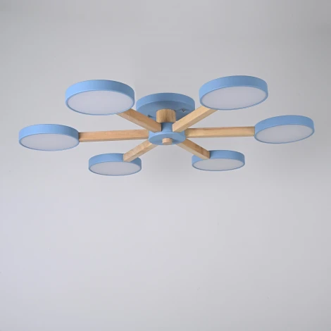 Потолочная люстра Wi-Fi на штанге Turna 6 Blue By ImperiumLoft Turna01 (LED, 220V, пульт управления, голосовое управление, умный дом - Алиса)