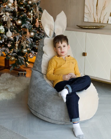 Кресло мешок Dreambag Зайчик Серо-Бежевый (Классический) 19132