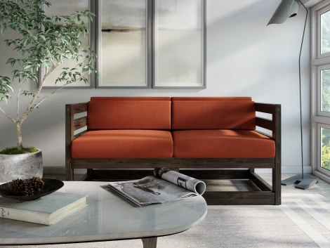 Диван Arsko Магнус М венге велюр терракотовый