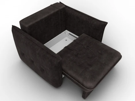 Кресло Лига-100 НПБ (ДСП,Фанера,Велюр/Коричневый) Лига Диванов 136993