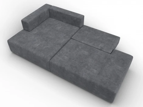 Диван угловой Лига-103 НПБ угол левый (ДСП,Брус,Фанера,Велюр/Темно-серый) Лига Диванов 134824L