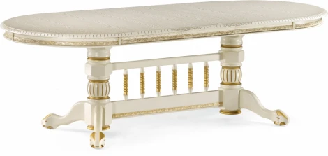 Стол деревянный Woodville Кантри крем с золотой патиной арт.615214