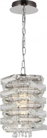 Подвесной светильник ST Luce Strozzi SL6137.103.01 никель/прозрачный E14 1*40W (220V, на цепи, круглые)