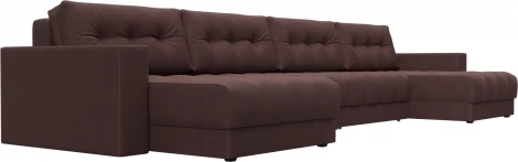 Диван П-образный с декором Лига-049 НПБ Лонг Лига Диванов (Замша) арт.128579