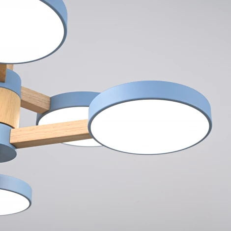 Потолочная люстра Wi-Fi на штанге Turna Dbl L6 Blue By ImperiumLoft Turna-Dbl01 (LED, 220V, голосовое управление, умный дом - Алиса)