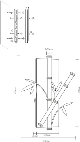 Настенный светильник Velante 440-301-02 (LED, 220V, листья)