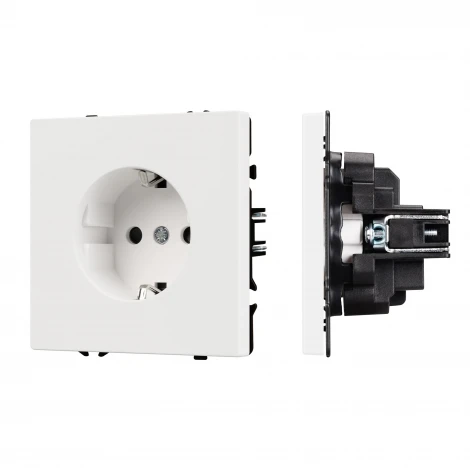 Розетка ARL NOBE зк со шторками софт-тач белый кварц SCT-MEU-SFPL-WH (250V, 16A) (Arlight,) 054276(1)